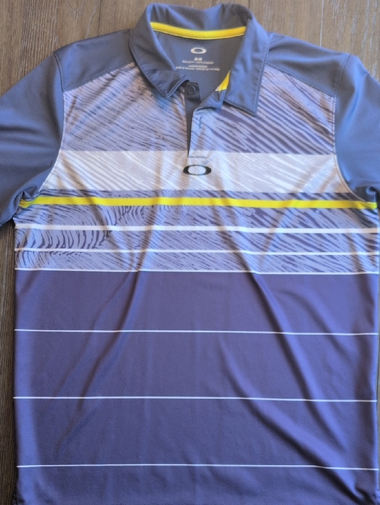 Oakley Other - Oakley Men's Blue Polo with Yellow Stripe Accents